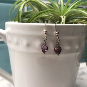 NEW 💜 Handmade sterling  w/ Purple Heart